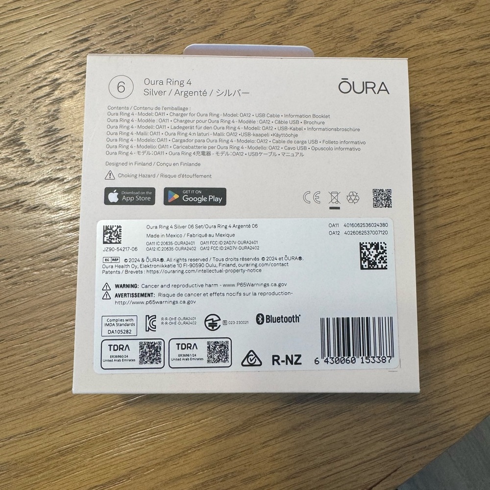 Oura Ring 4 [NWT; Silver; Size 6] - Picture 2 of 4